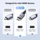Кабель UGREEN HD163 8K Mini HDMI to HDMI Cable Aluminum Braided 8K@60Hz 4K@120Hz HDMI 2.1 1 м Black/Gray (15514) - изображение 6