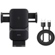 Автотримач для телефону з бездротовою зарядкою Baseus CGZX000001 Auto Alignment Car Mount Wireless QI 15W Air Outlet на дефлектор Чорний - зображення 8
