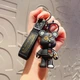 Брелок-подвеска в стиле аниме "Cyborg Bear" с карабином для ключей / на сумку в форме мишки, черный (8792731) - изображение 1