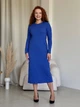 Платье в рубчик длинное осеннее женское Merlini Градо 700001347 4XL-5XL Синее (700001347_4) - изображение 5