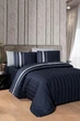 Двуспальный Евро комплект First Choice Artwel Navy blue Сатин 200х220 см наволочки 2 x 50х70 см, 2 x 70х70 см - изображение 3