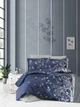 Двоспальний Євро комплект First Choice Living navy blue Сатин 200х220 см наволочки 2 x 50х70 см, 2 x 70х70 см - зображення 1