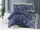 Двоспальний Євро комплект First Choice Living navy blue Сатин 200х220 см наволочки 2 x 50х70 см, 2 x 70х70 см - зображення 3