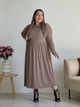 Платье в рубчик длинное осеннее женское Merlini Донато 700001384 2XL-3XL Мокко (700001384_3) - изображение 4