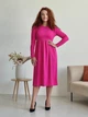 Платье в рубчик длинное осеннее женское Merlini Донато 700001388 L-XL Розовое (700001388_2) - изображение 1