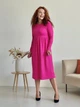 Платье в рубчик длинное осеннее женское Merlini Донато 700001388 L-XL Розовое (700001388_2) - изображение 6