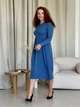 Платье в рубчик длинное осеннее женское Merlini Донато 700001391 2XL-3XL Синее (700001391_3) - изображение 9