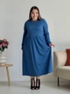 Платье в рубчик длинное осеннее женское Merlini Донато 700001391 2XL-3XL Синее (700001391_3) - изображение 4