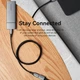 Подовжувач USB-USB 3.0 OTG 3.0 Cotton Braided 1m Black (CBLHF) - зображення 7