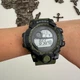 Часы наручные мужские Watch Dsi спортивные кварцевые круглые на силиконовом ремешке с Hardlex стеклом хаки - изображение 2