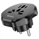 Універсальний перехідник для розетки HOCO AC6 Unimpeded Universal Conversion Plug 10А Black (6931474791511) - зображення 2