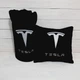 Плед та подушка автомобільні з вишивкою логотипа Tesla Чорний + Чохол для зберігання (0743) - изображение 4
