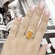 Серебряное кольцо с Натуральным золотим кварцем 7.153ct, фианитами, вес изделия 5,41 гр (2165767) - изображение 8