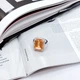 Срібна каблучка з блакитним кварцом 15.478ct, фіанітами, вага виробу 8,61 гр. - зображення 2