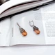 Серебряные серьги с Натуральным золотим кварцем 12.913ct (2165699) - изображение 2