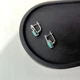 Серебряные серьги с натуральным изумрудом 1.189ct, фианитами (2163459) - изображение 3