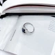 Серебряное кольцо с натуральным сапфиром 2.13ct, фианитами, вес изделия 3,18 гр (2162612) - изображение 3