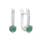 Серебряные серьги с натуральным изумрудом 1.239ct, фианитами (2162315) - изображение 1