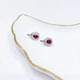 Серебряные серьги с натуральным рубином 4.124ct, фианитами (2165255) - изображение 7