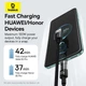 Кабель Type-C на USB Baseus Gem Series Fast Charging Data Cable (2m, 100W, 6A, 480 Mbps). Black - зображення 5