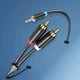 Аудіо-кабель з AUX mini-Jack 3,5 мм на Double RCA тюльпан Vention 2RCA Male Cable (2m). Black - зображення 5