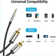 Аудіо кабель з AUX mini-Jack 3,5мм на Double RCA тюльпан Vention Metal Type 2RCA Male Cable (1,5m). Black - зображення 5