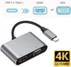 Переходник на HDMI и VGA с Type-C Адаптер хаб для USB-C на телевизор и проектор Кабель для ТV (486590) - изображение 1