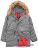 Парка Alpha Industries Slim Fit N-3B Parka 3XL Gun Metal/Red - изображение 1