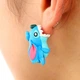 Сережки детские Стич из полимерной глины 3 см голубой - изображение 1
