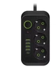 Мережевий фільтр F09U 4USB 3AC 16A Чорний - зображення 1