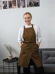 Фартух бармена, офіціанта, кухаря Vsetex Cappuccino Canvas Коричневий - зображення 1