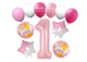 Набір фольгованих куль "My 1 st Birthday" рожевий, 11 шт. 21488 - зображення 1