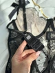 Мережевий боді в горошок, Чорний, XL - изображение 9