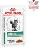 Упаковка диетического корма для кошек при сахарном диабете Royal Canin Veterinary DIABETIC (ломтики в соусе) 12 шт х 85 г (9003579011980) (9003579027813) (40850011) - изображение 2