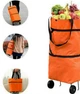 Сумка на колесах складная Portable, 45х40х12 см, Оранжевый - изображение 5