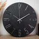 Часы настенные бесшумные Losso Premium MODERN CM-30 черные (серебристые цифры) - изображение 1