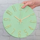 Часы настенные бесшумные Losso Premium MODERN CM-30 салатовые (золотые цифры) - изображение 4