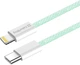 Кабель ColorWay Type-C - Apple Lightning braided cotton PD Fast Charging 27W 1 м Green (CW-CBPDCL061-G) - изображение 3