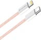 Кабель ColorWay Type-C - Apple Lightning braided cotton PD Fast Charging 27W 1 м Pink (CW-CBPDCL061-P) - изображение 6