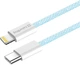 Кабель ColorWay Type-C - Apple Lightning braided cotton PD Fast Charging 27W 1 м Blue (CW-CBPDCL061-BL) - зображення 3
