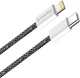 Кабель ColorWay Type-C - Apple Lightning braided cotton PD Fast Charging 27W 1 м Black (CW-CBPDCL061-BK) - изображение 6