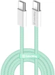 Кабель ColorWay Type-C - Type-C braided cotton PD Fast Charging 60W 3А 1 м Green (CW-CBPDCC061-G) - изображение 1