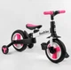 Детский двухколесный велосипед-трансформер Best Trike 55475 колеса PU 10’’ родительская ручка съемные педали Розово-белый - изображение 6