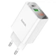 Зарядний пристрій Hoco C100A PD20W+QC3.0 USB digital display, white (58474) - зображення 1