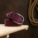 Ремень женский из натуральной замши Vintage leather-20792 123 см Фиолетовый - изображение 8