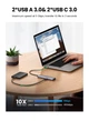 USB-хаб UGREEN CM473 USB-C to 2xUSB 3.0 + 2xUSB-C 5Gpbs Space Grey (15395) - изображение 3