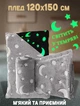Плед, що світиться, плюшевий з зірками день-ніч HMD Magic luminous 120х150см тепла флісова ковдра Grey - зображення 1
