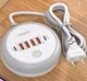 Мережевий Зарядний пристрій K-04 PD 50W MAX 4 USB 18W + 2 Type-C + Кругова LED Підсвітка Ночник світильник Сенсорна кнопка Зарядка для телефону Samsung, iPhone, Xiaomi, Redmi, Huawei, Realme - зображення 2