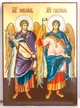 Икона Архангел Михаил и Архангел Гавриил в золоте (170*230 мм) - изображение 1