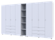 Комплект шкафов для одежды Doros Гелар (3 шт.) 348,2х49,5х203,4 см Белый (DRS-011184) - изображение 1